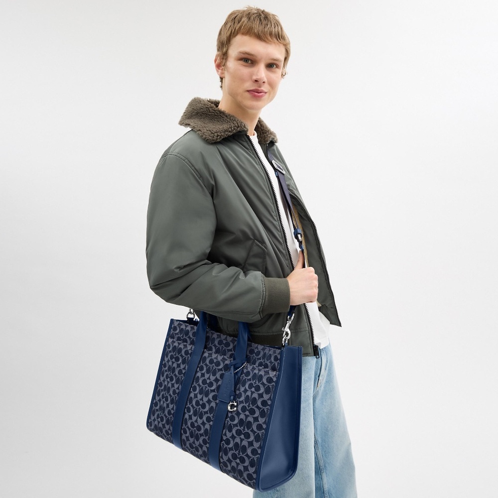 Wesley Tote In Signature Denim - Picture 10 of 11